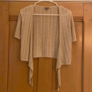 Ann Taylor Petites Cream Colored short sleeve sweater